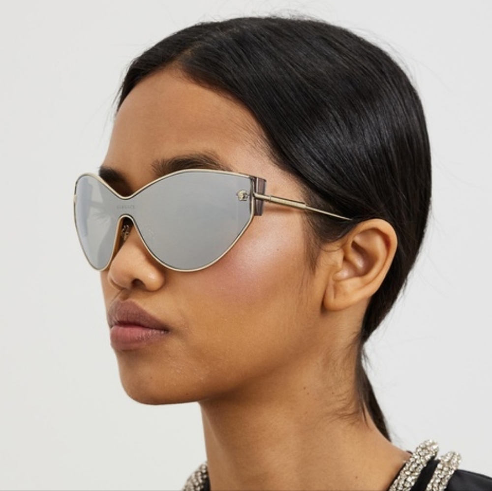 NEW VERSACE VE2239 1252/6G WOMEN'S SUNGLASSES VE 2239 SILVER MIRROR MOD 2239